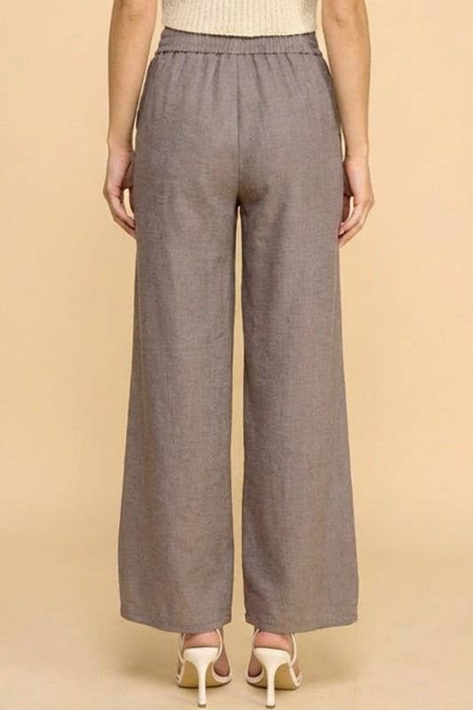 LINEN INSPIRED STRAIGHT LEG PANTS