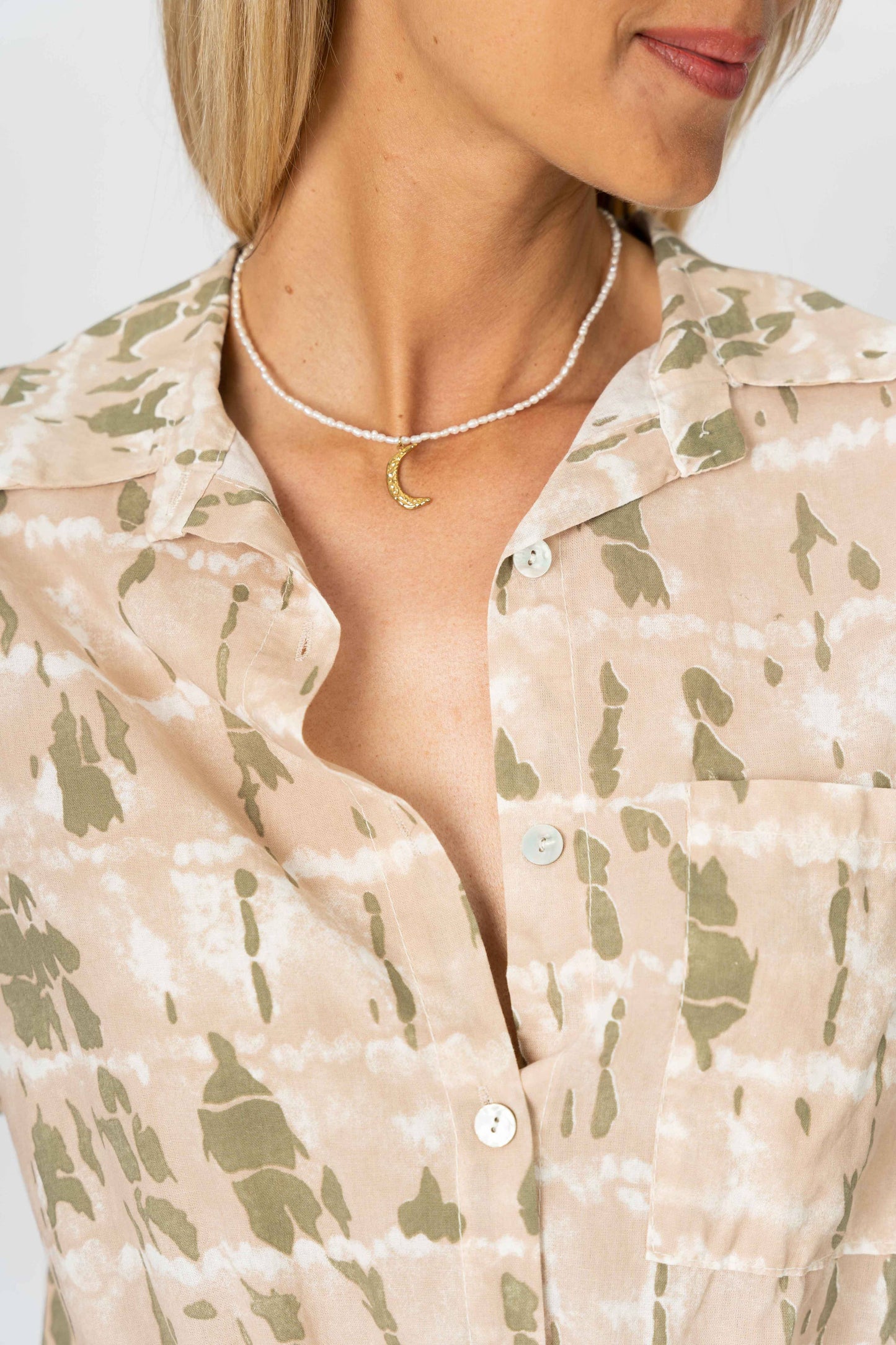 Tie-Front Printed Shirt