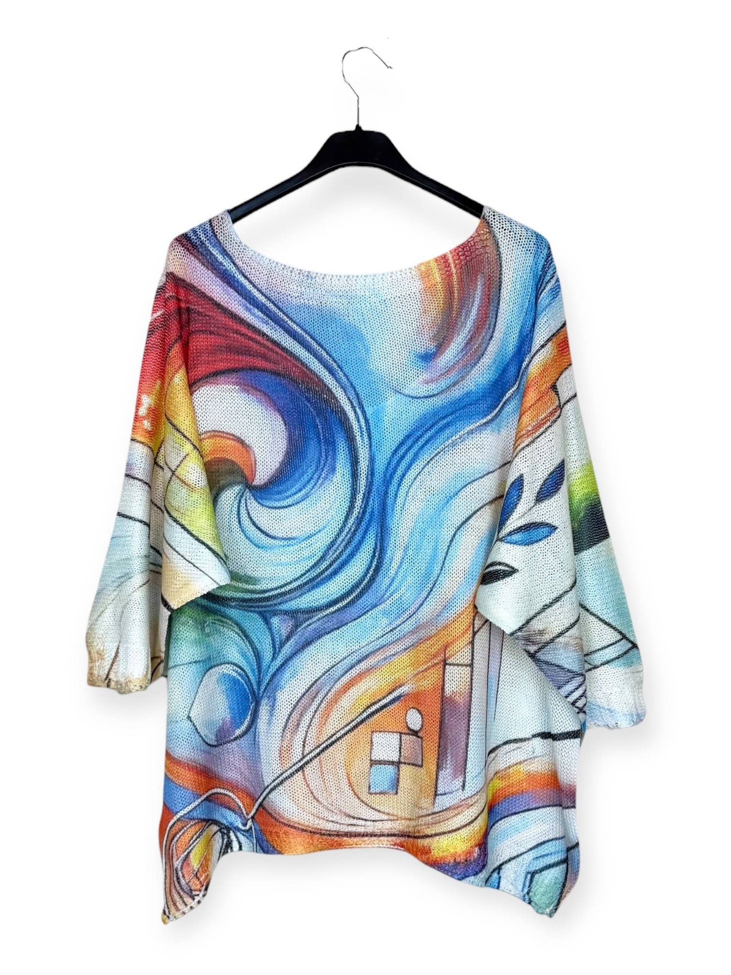 Multicolor- Printed knit sweater