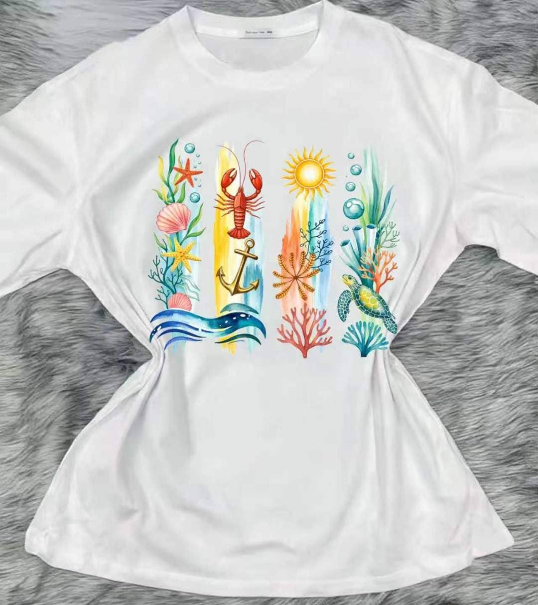 Trendy Printed Cotton T-Shirt Premium Quality Sea summer