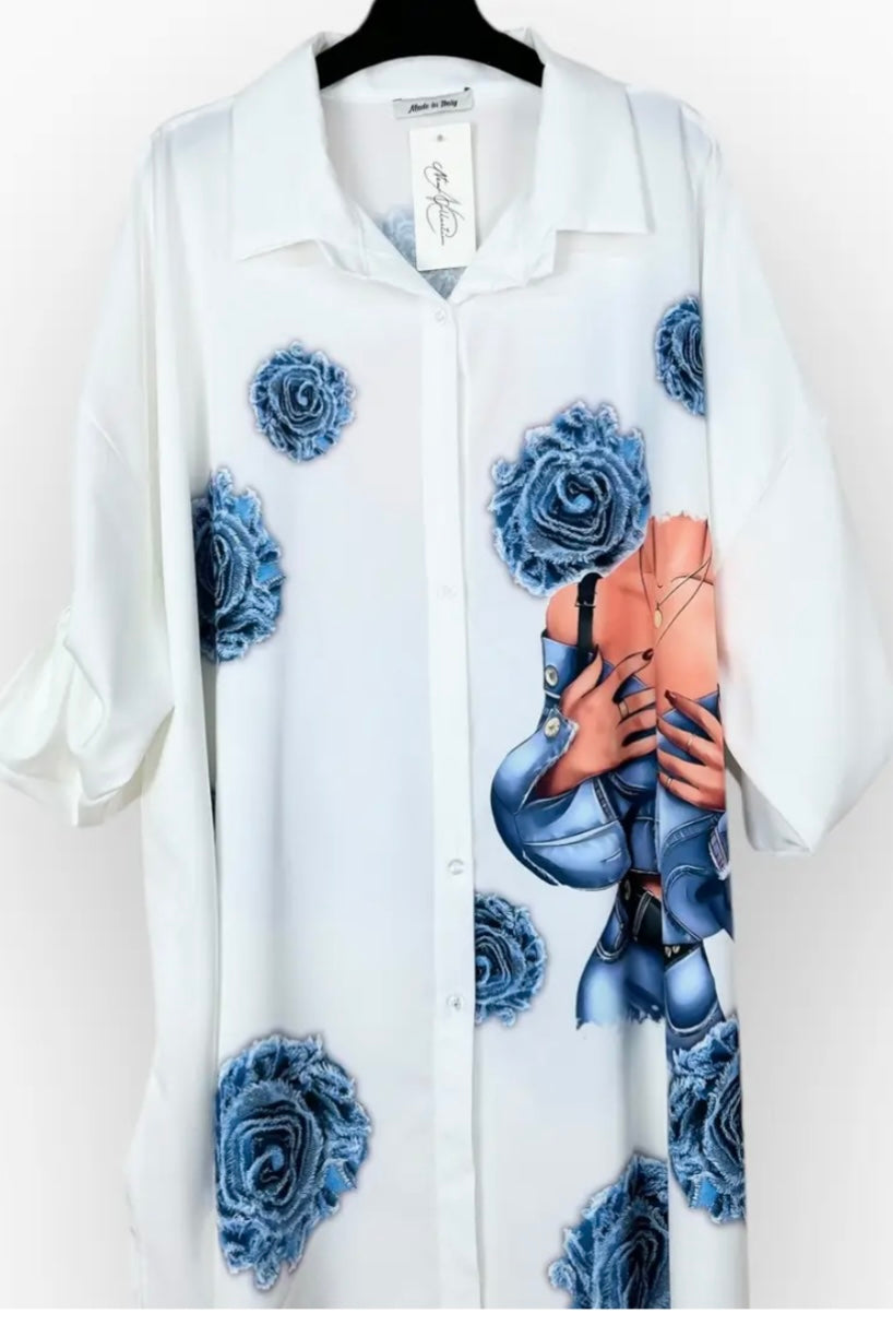 Estampado blusón viscosa italiano