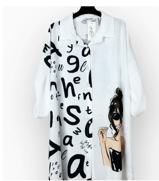 Estampado blusón viscosa italiano