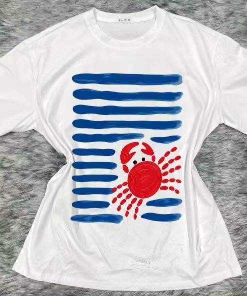 Italian Trendy Printed Cotton T-Shirt, Premium Quality — Crab