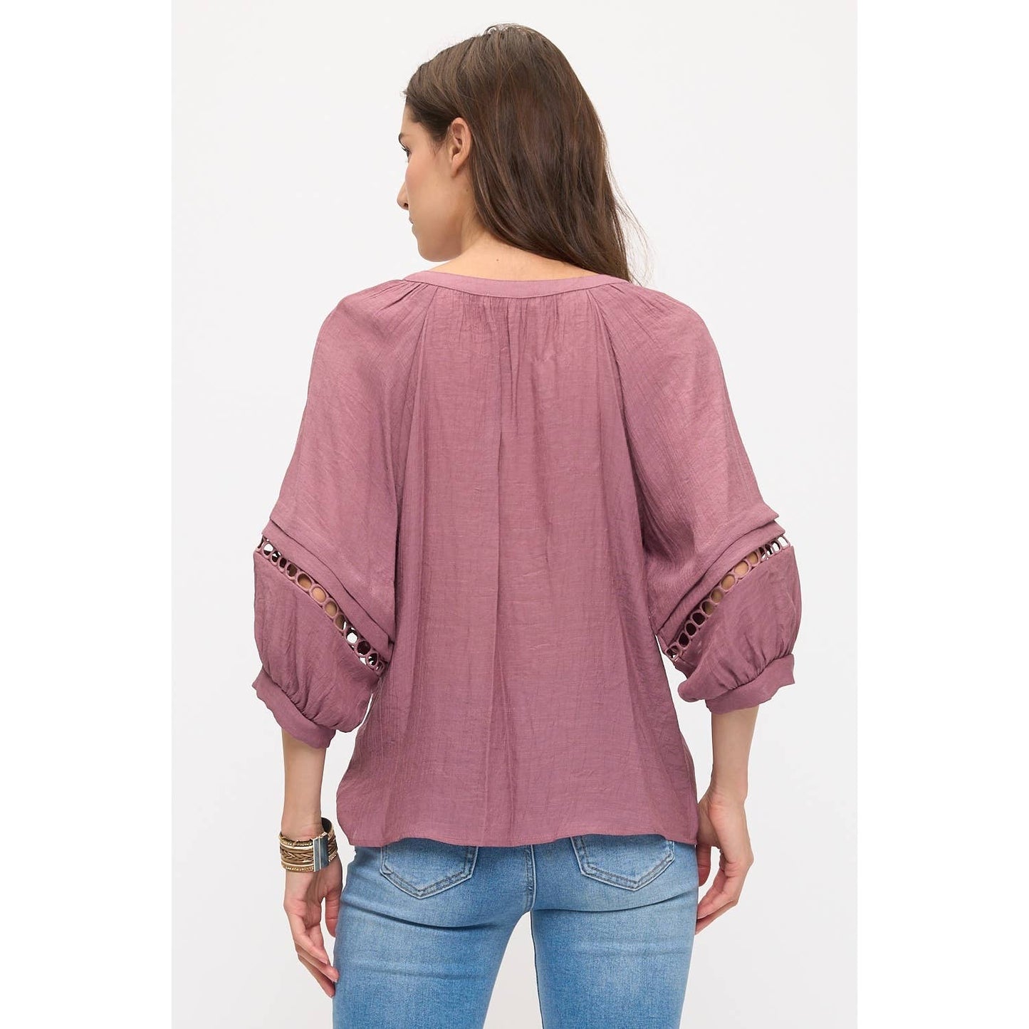 CROCHET BUBBLE SLEEVE PEASANT