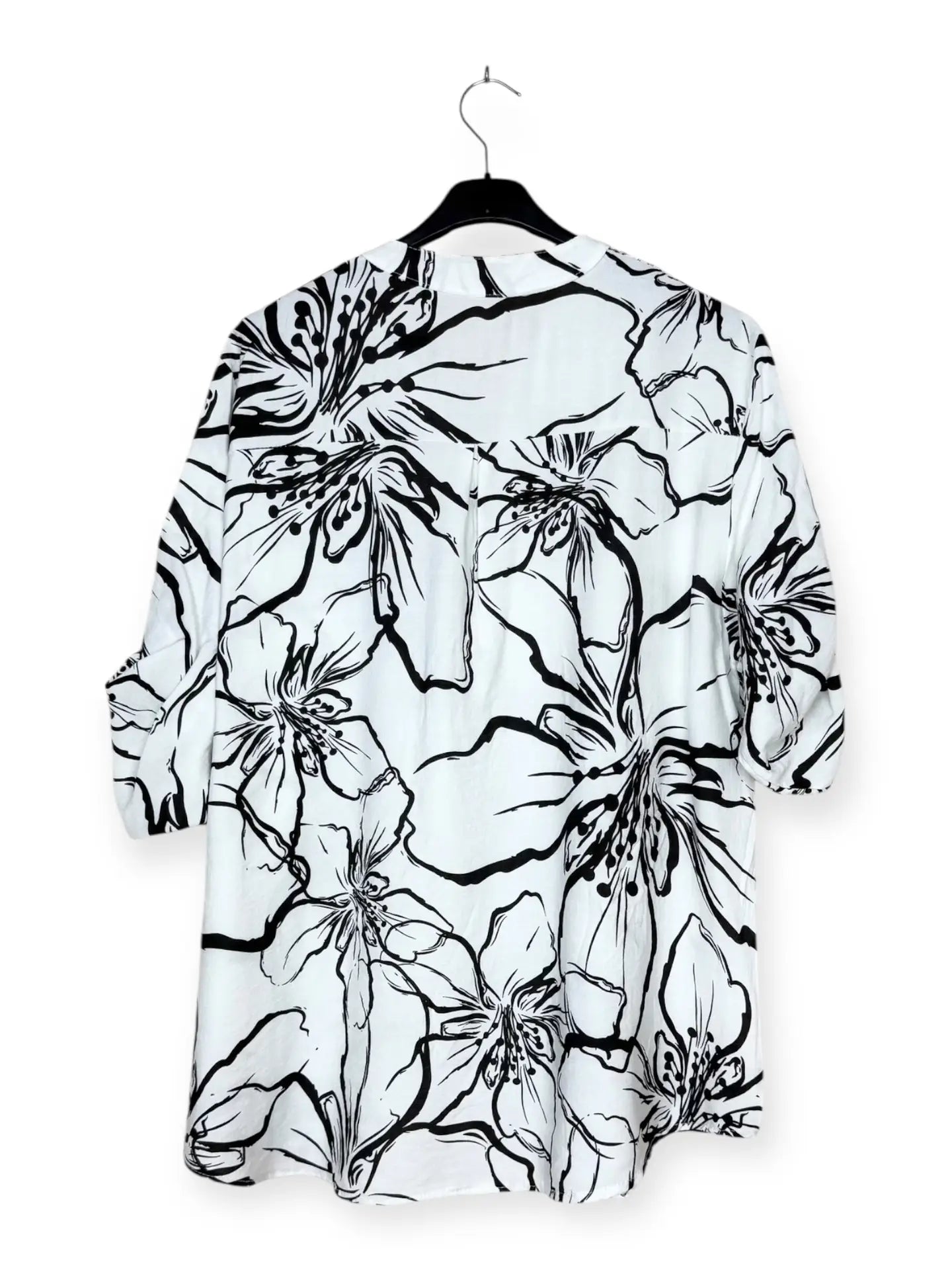 Floral Print Blouse with Three-Quarter Sleeves Italian