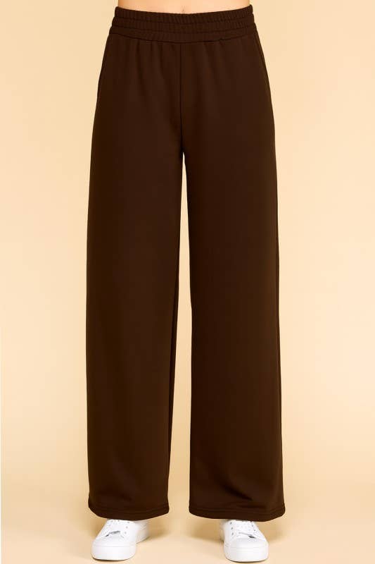 Plus Size Textured Straight Pants – High Waist Struc