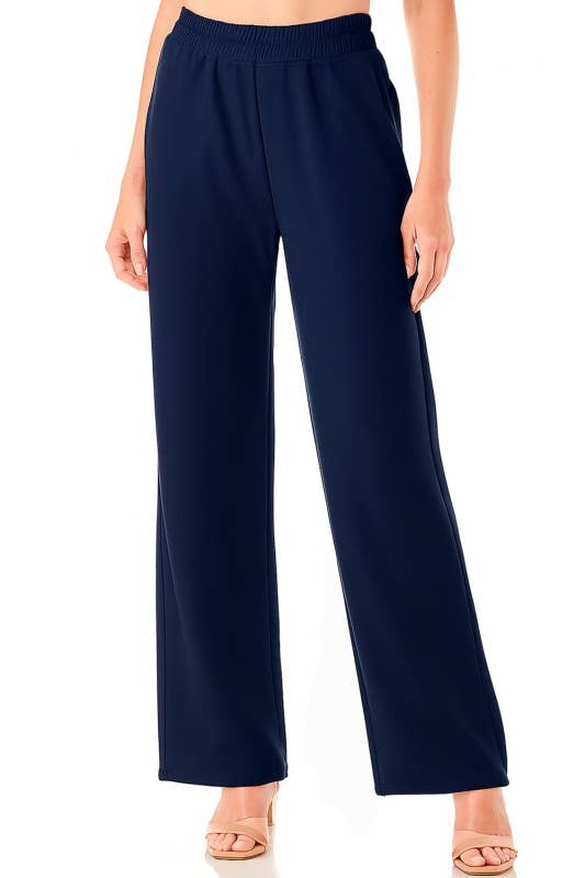 Plus Size Textured Straight Pants – High Waist Struc