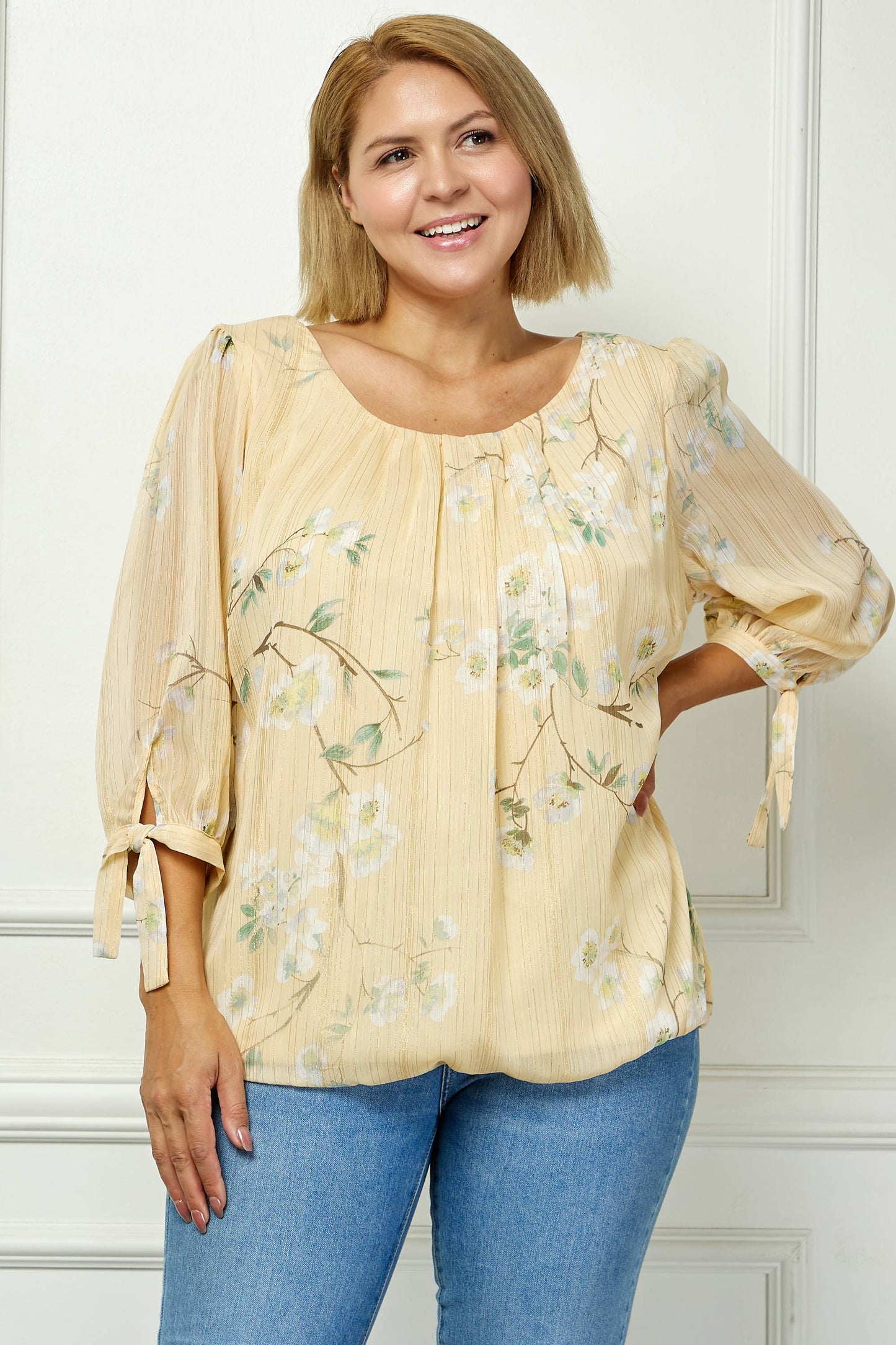 PLUS SIZE SPRING BREEZE CHIFFON BLOUSE