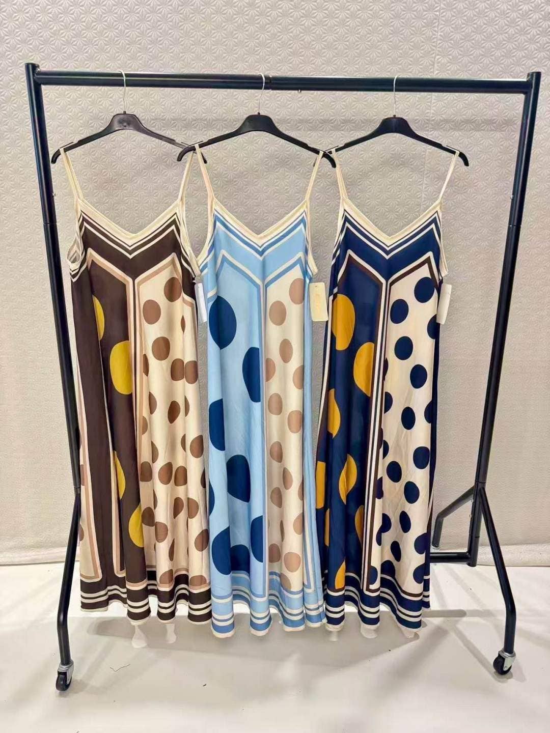 Italian Flowing bohemian dress with polka dot print