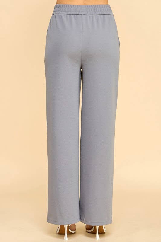 Plus Size Textured Straight Pants – High Waist Struc