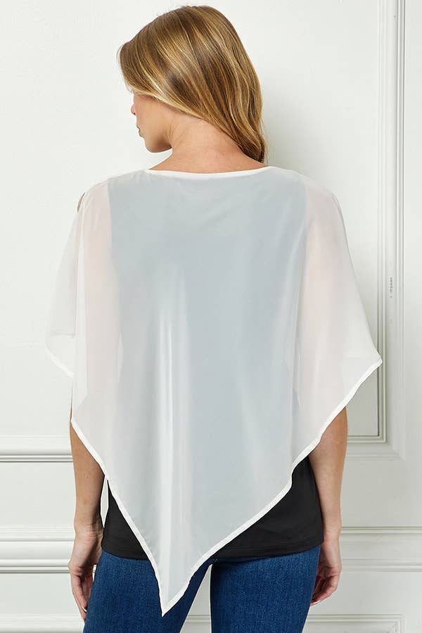 BLOOMING ELEGANCE PONCHO BLOUSE