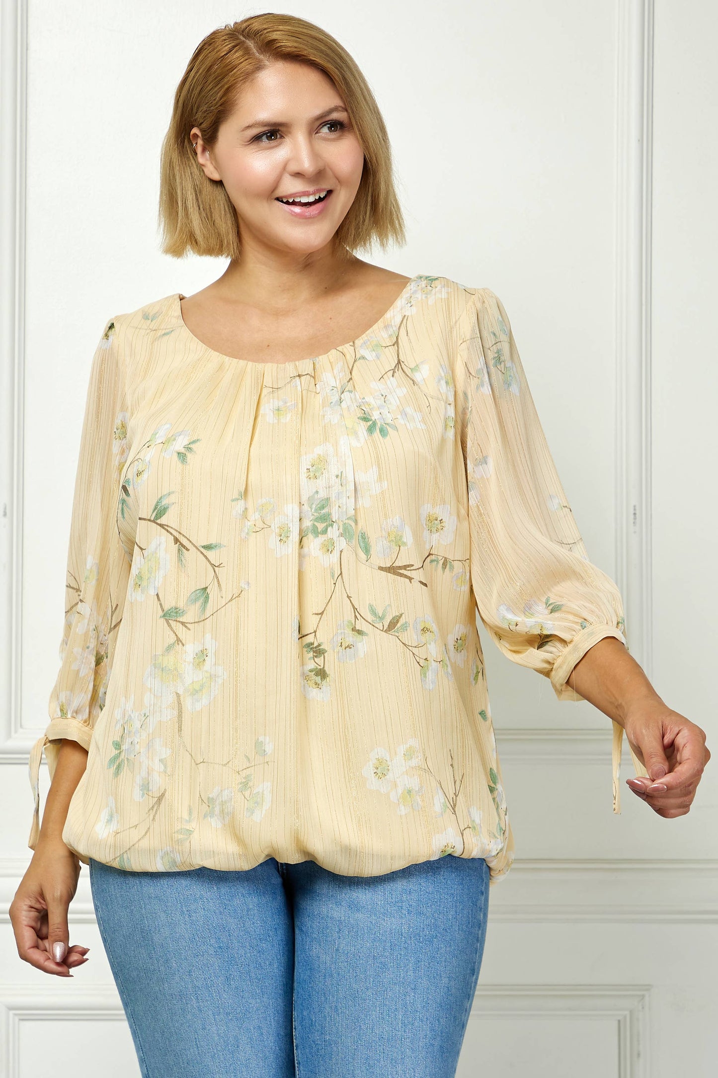 PLUS SIZE SPRING BREEZE CHIFFON BLOUSE