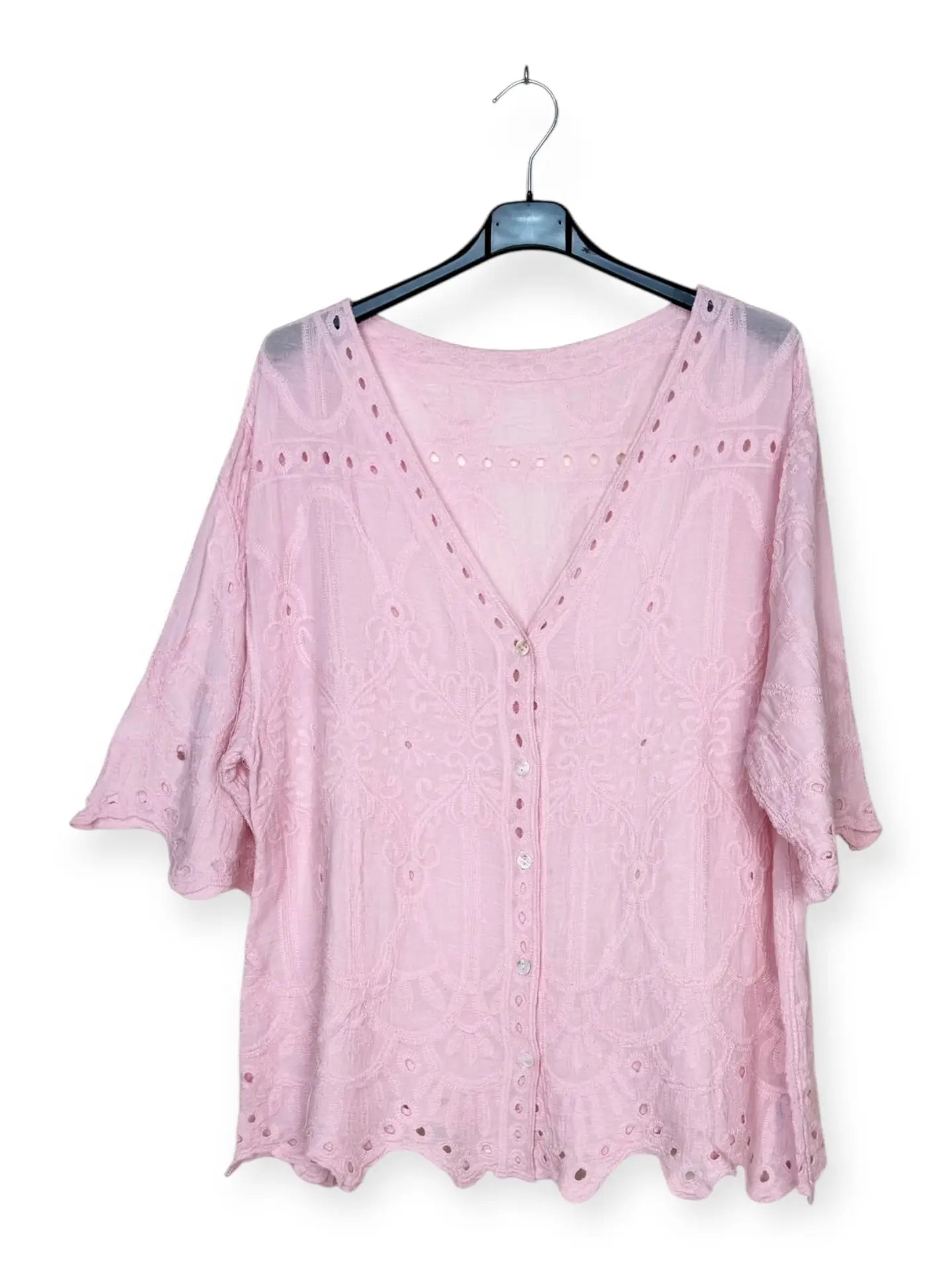Blouse with Floral Embroidery Italian