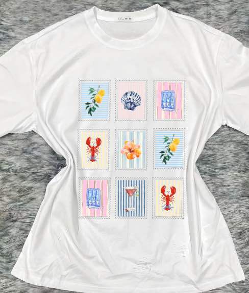 Italian Trendy Printed Cotton T-Shirt, Premium Quality sea 2