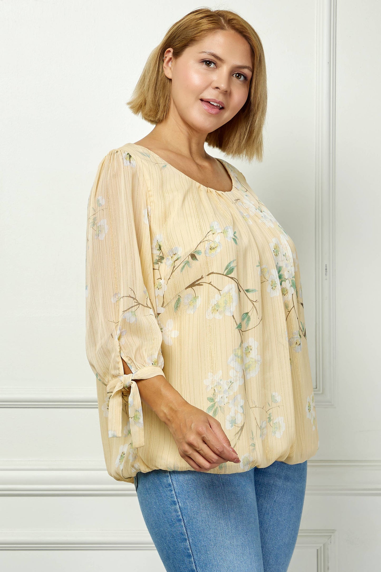 PLUS SIZE SPRING BREEZE CHIFFON BLOUSE