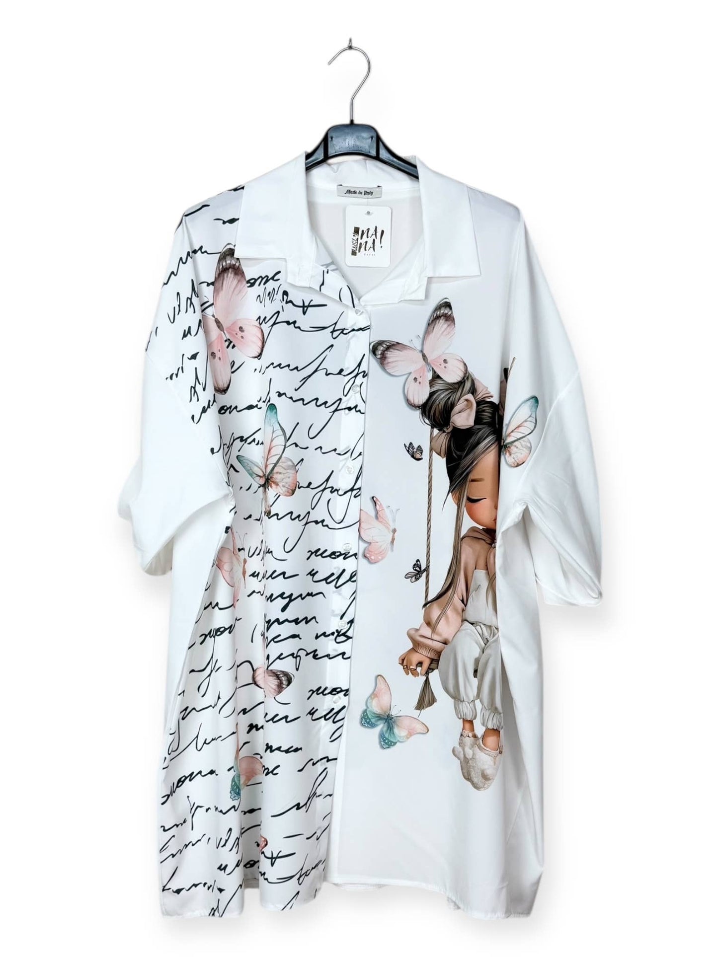 Girl and butterflies - Patterned Shirt