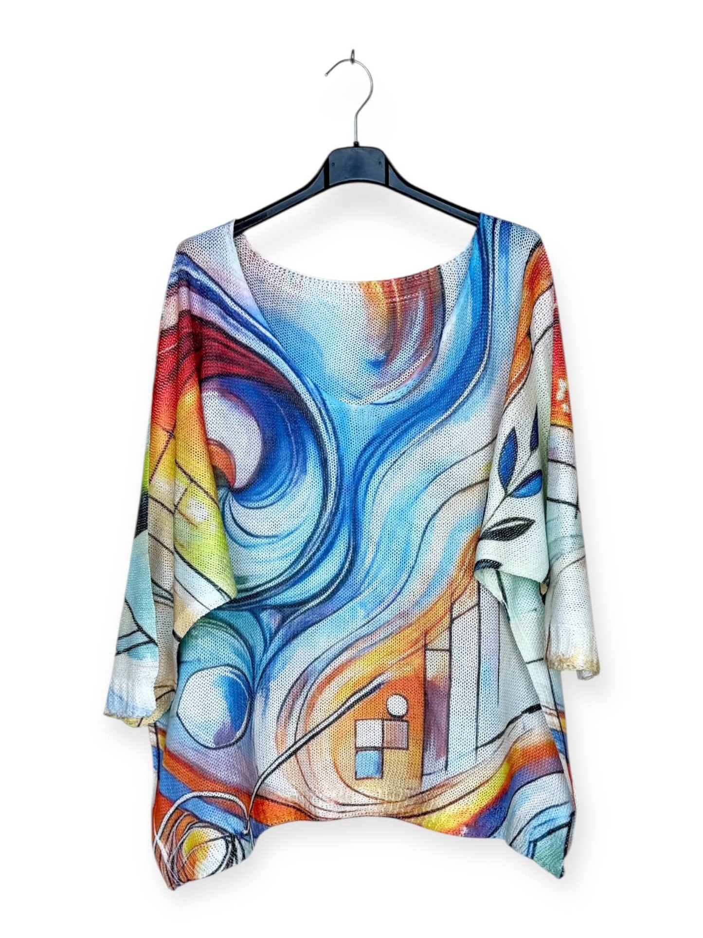 Multicolor- Printed knit sweater