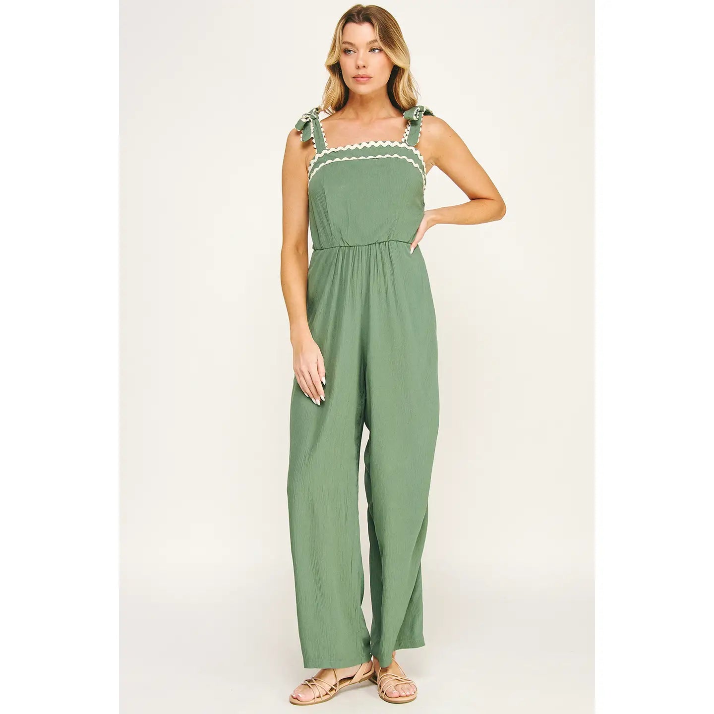 Bohemian Dream Square Neck Bow Jumpsuit