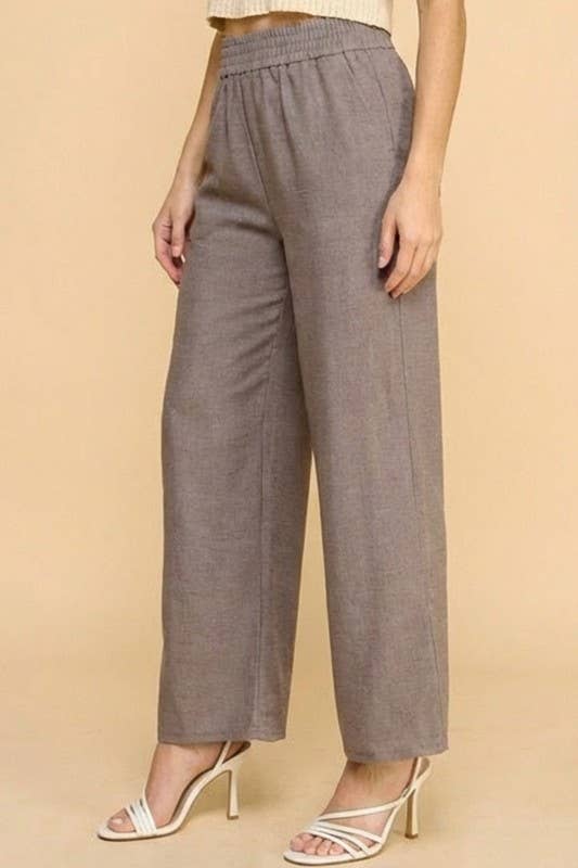 LINEN INSPIRED STRAIGHT LEG PANTS