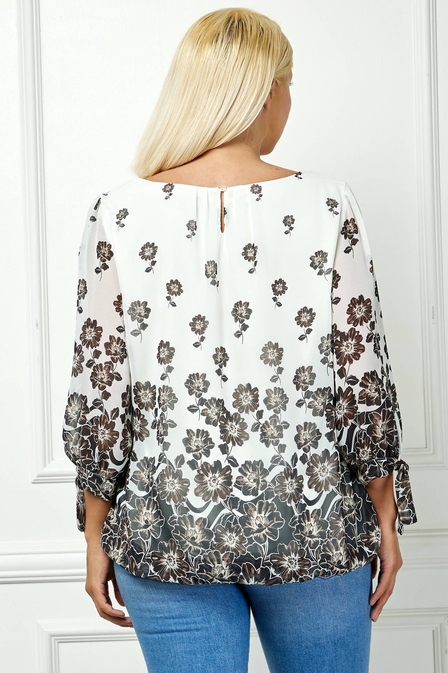 PLUS SIZE RAINLIGHT CHIFFON BLOUSE