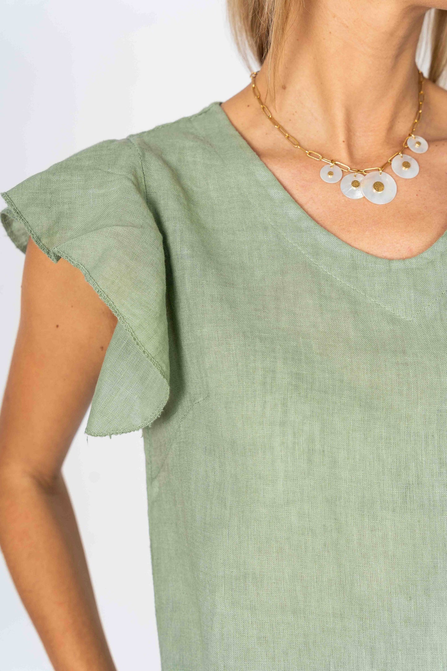 Solid linen dress with pockets