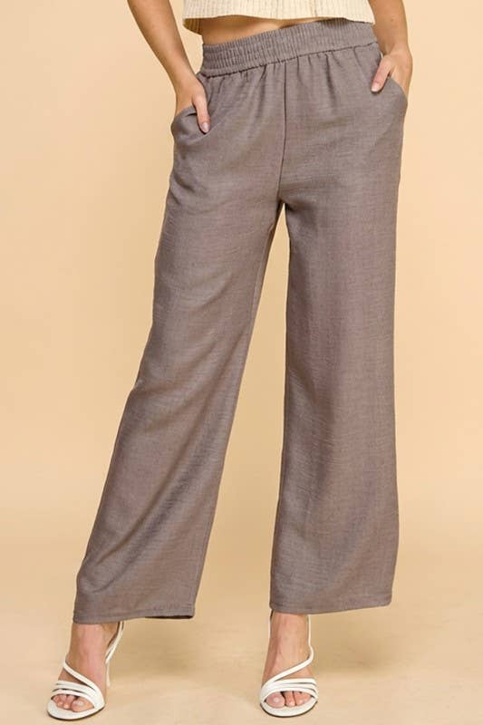 LINEN INSPIRED STRAIGHT LEG PANTS