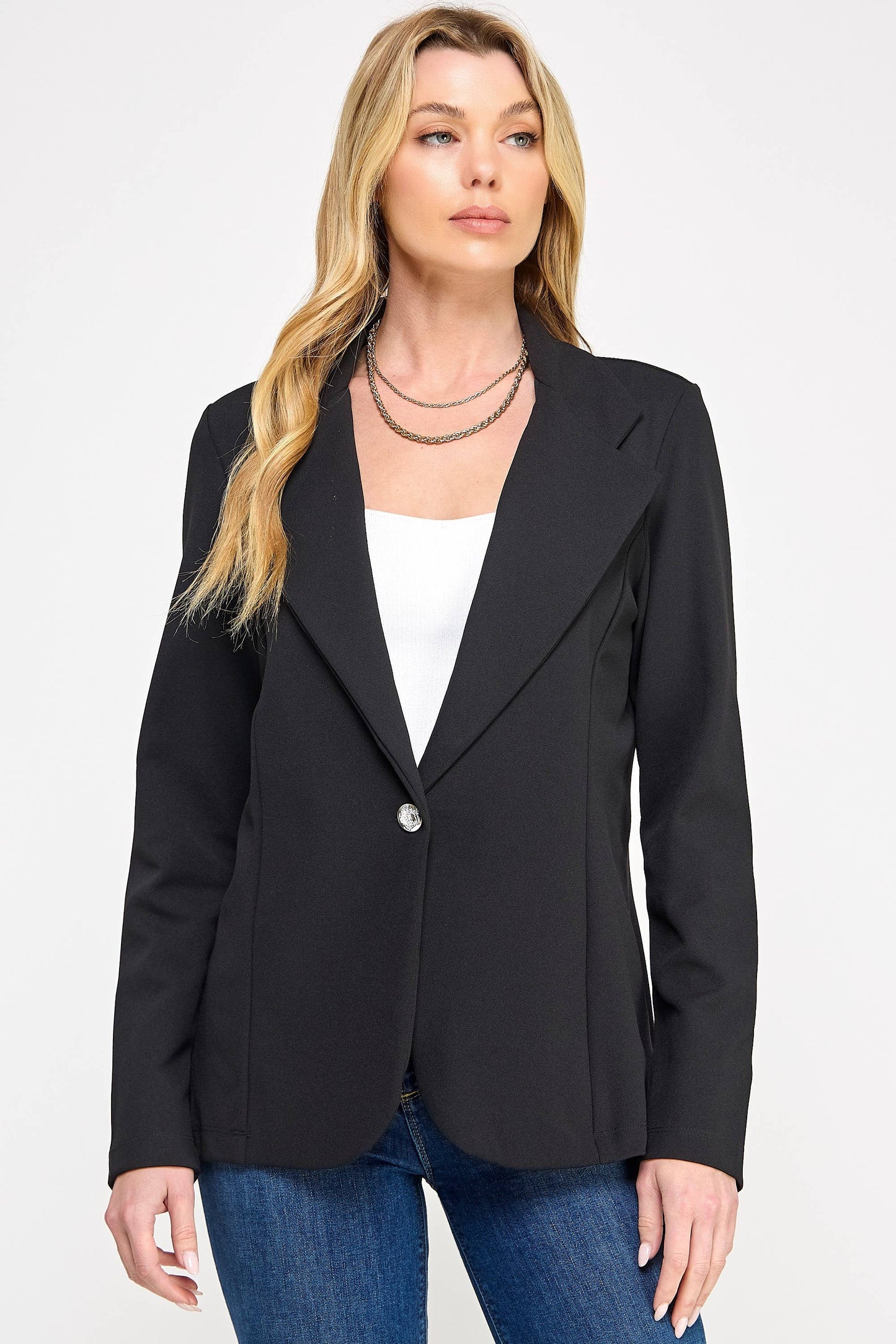 SCUBA CREPE KNIT BLAZER NO POCKET