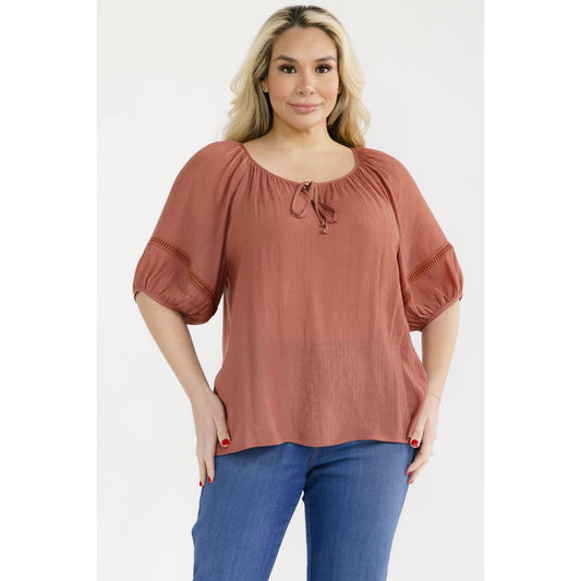 PLUS CROCHET TRIM TIE PEASANT
