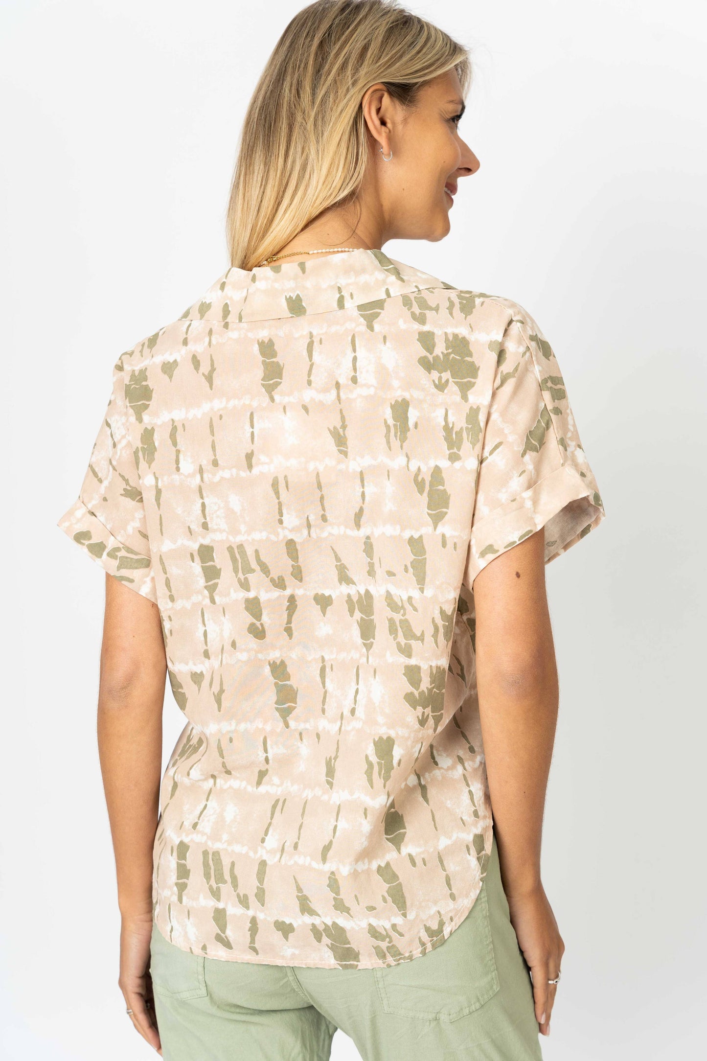 Tie-Front Printed Shirt