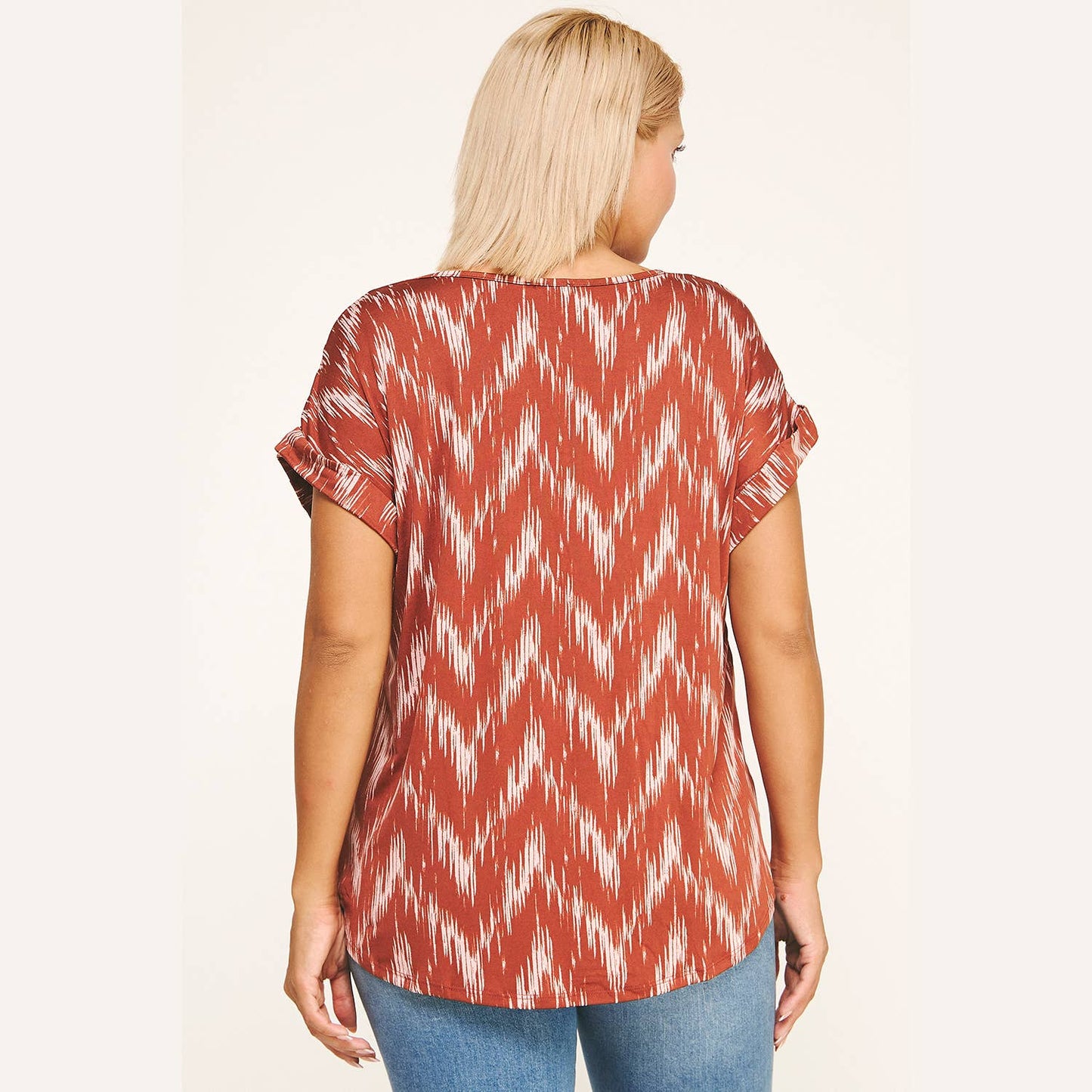 PLUS SIZE SHORT SLEEVE DOLMAN TOP