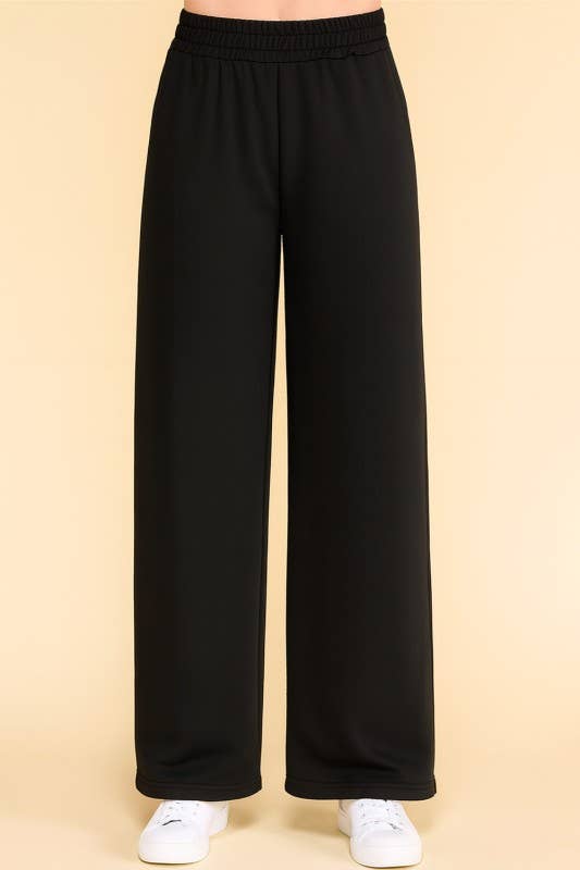 Plus Size Textured Straight Pants – High Waist Struc